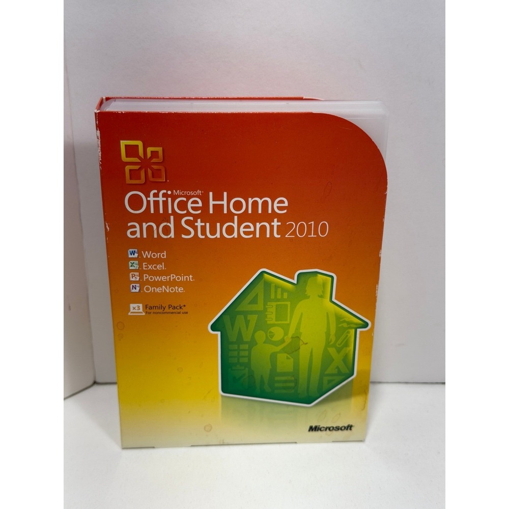Microsoft Office Home & Student 2010 Family Pack 3 PC Word Excel PowerPoint DVD